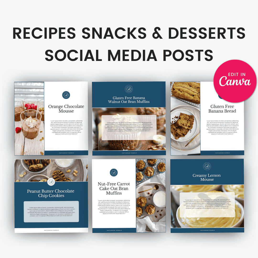 Recipes Snacks And Desserts Social Media Posts