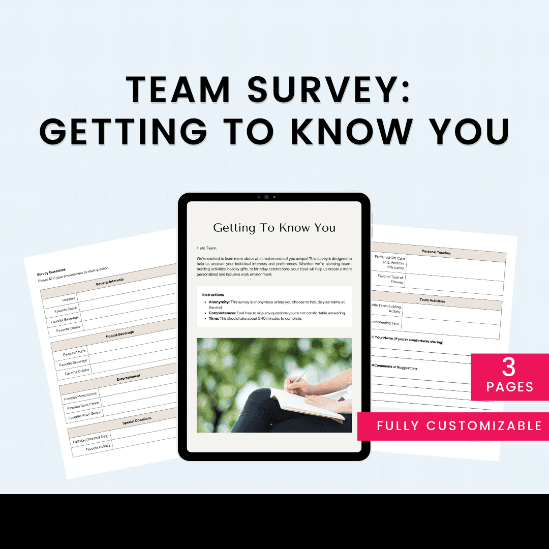 Team Survey Getting To Know You