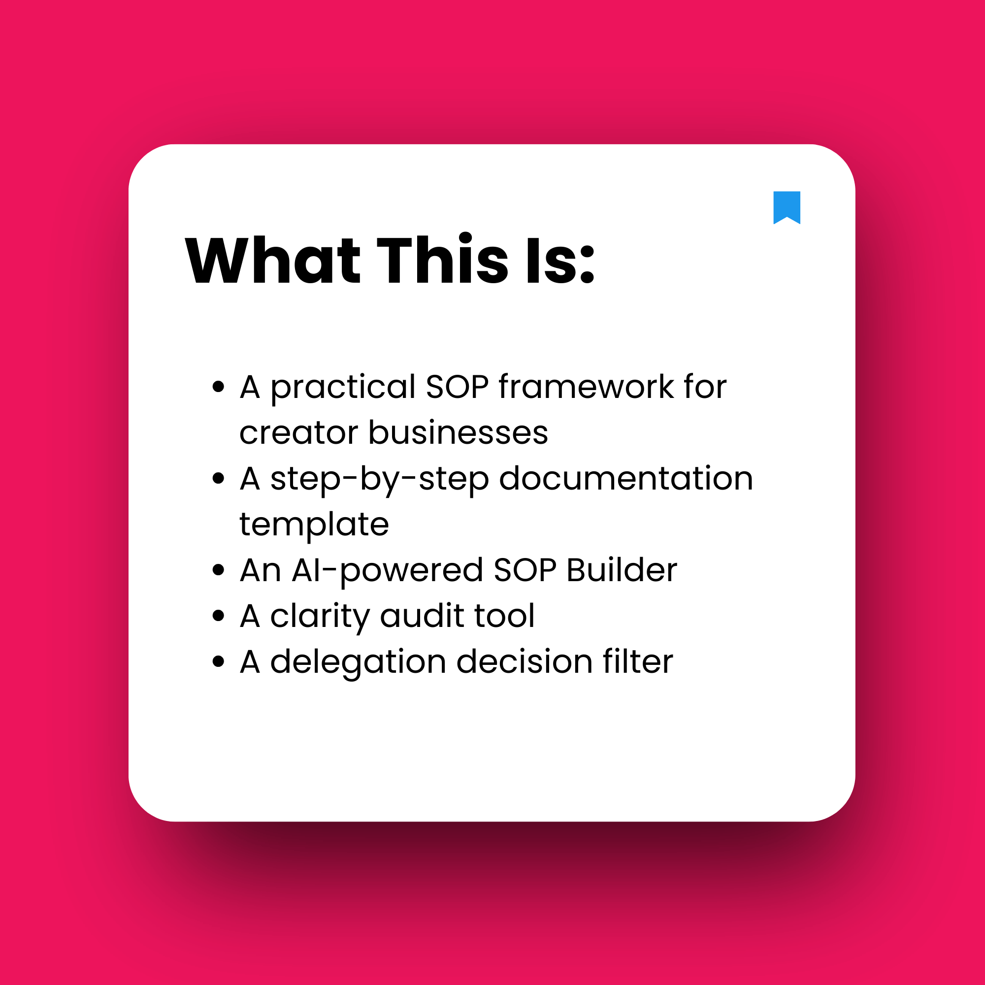 White square with text on a pink background