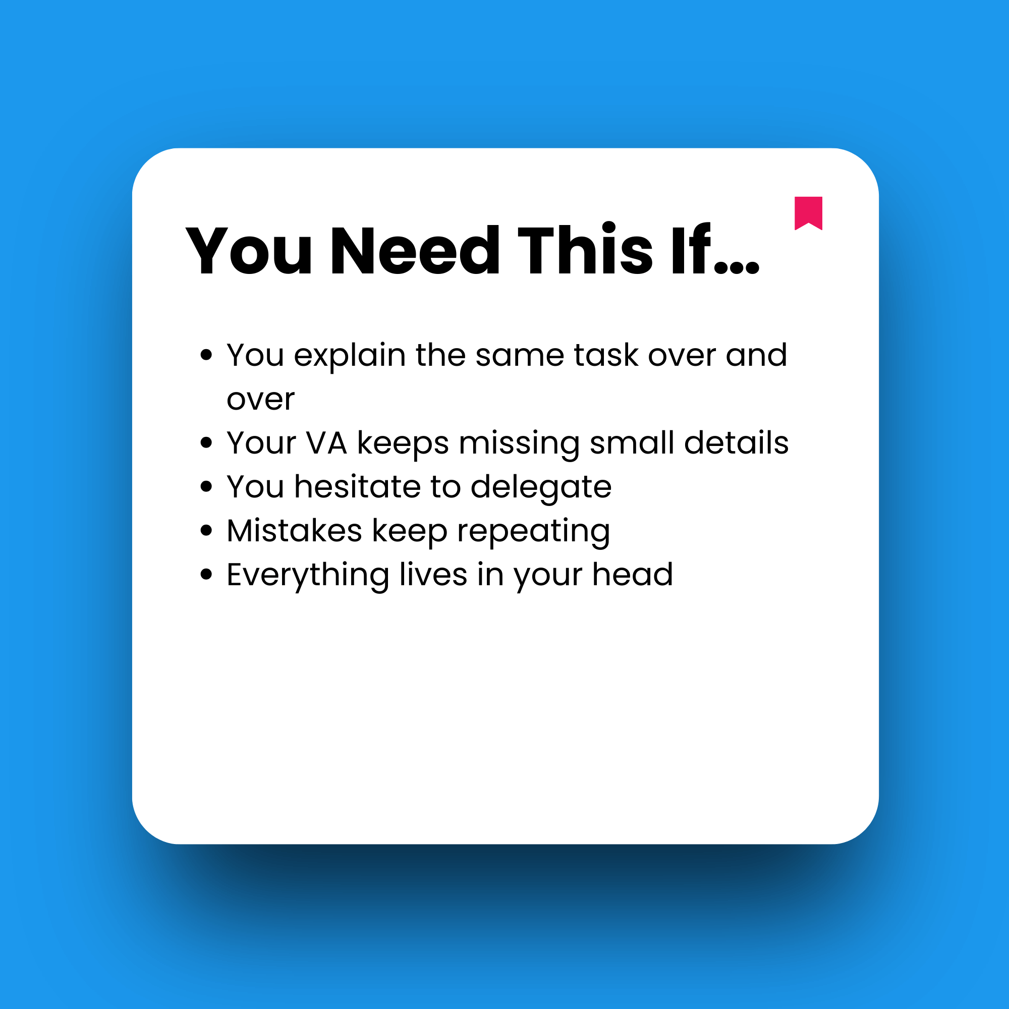 White square with text on a blue background