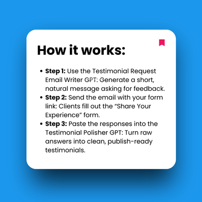 Steps on how a tool works with a blue background