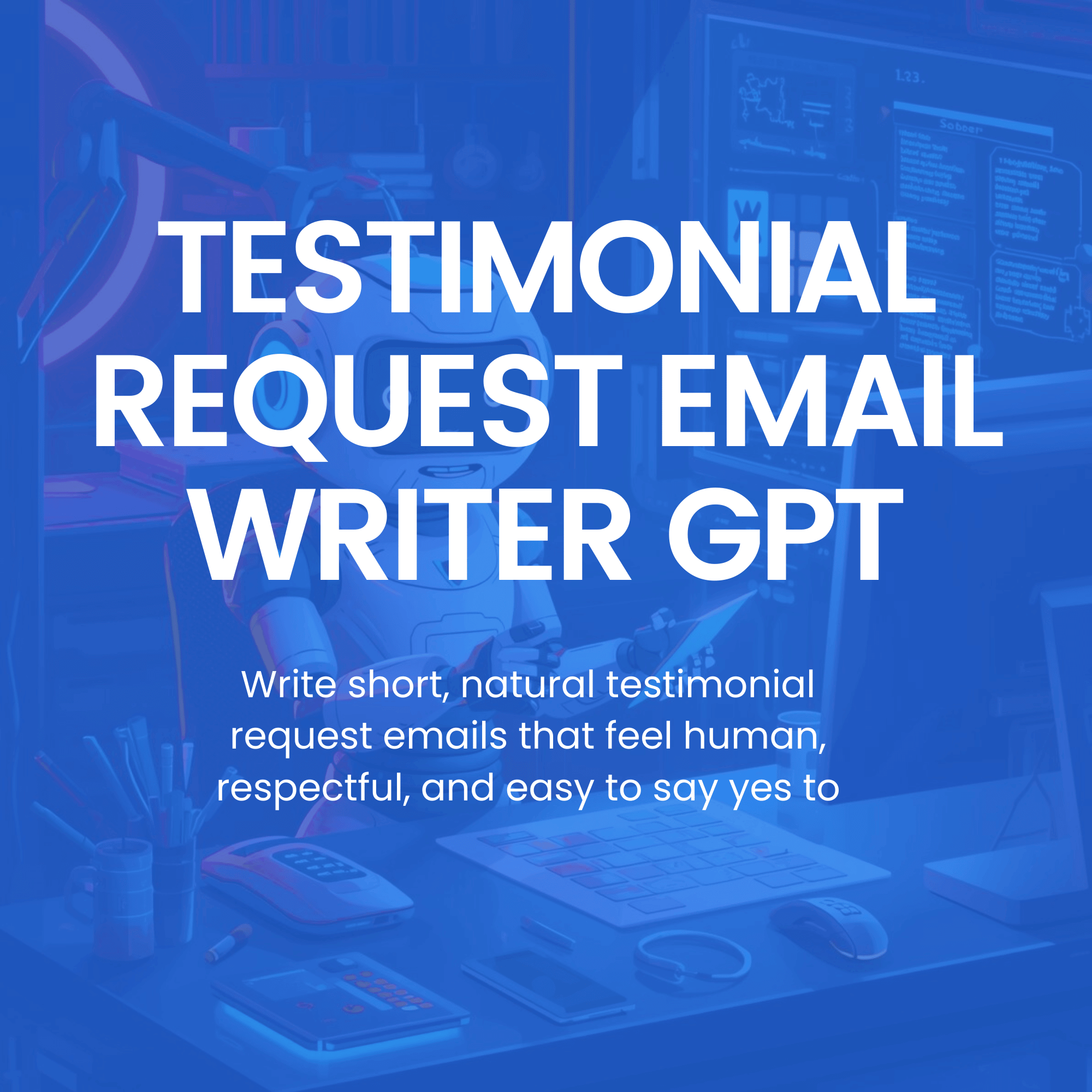 Text overlay on a blurred office background with computer equipment, text &