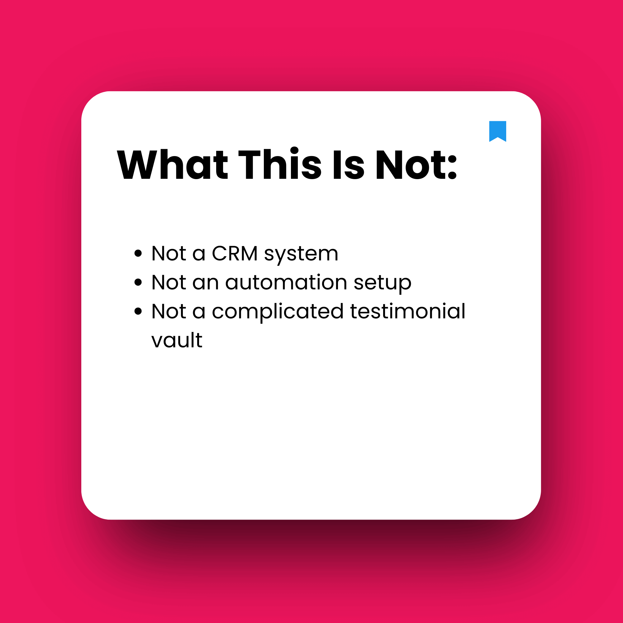 White square with text on a pink background