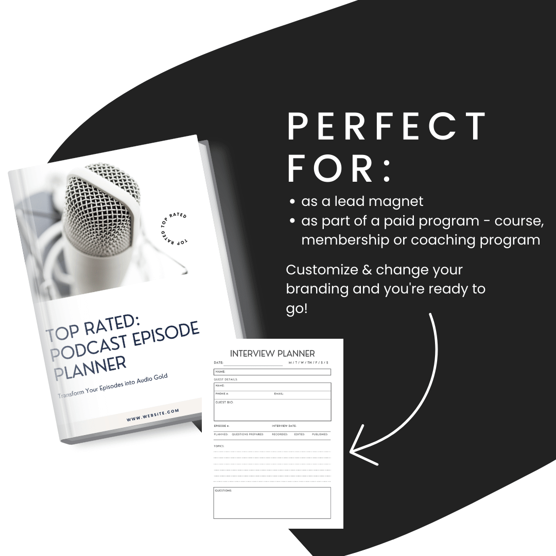 Top Rated Podcast Episode Planner Template Perfect For Lead Magnet And Paid Program