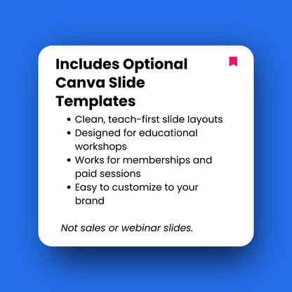 Text box with Canva slide templates information on a blue background