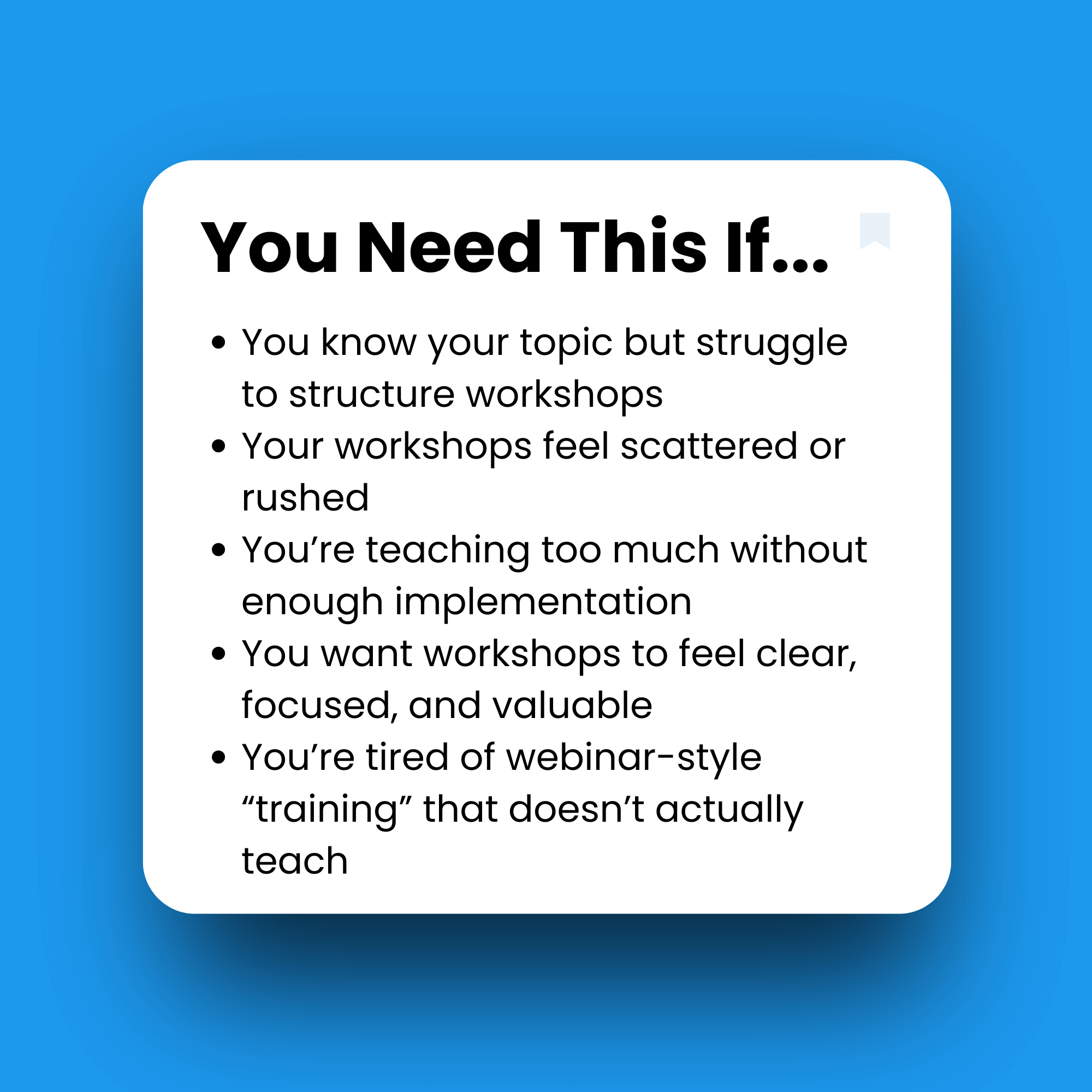 Text box with bullet points on a blue background