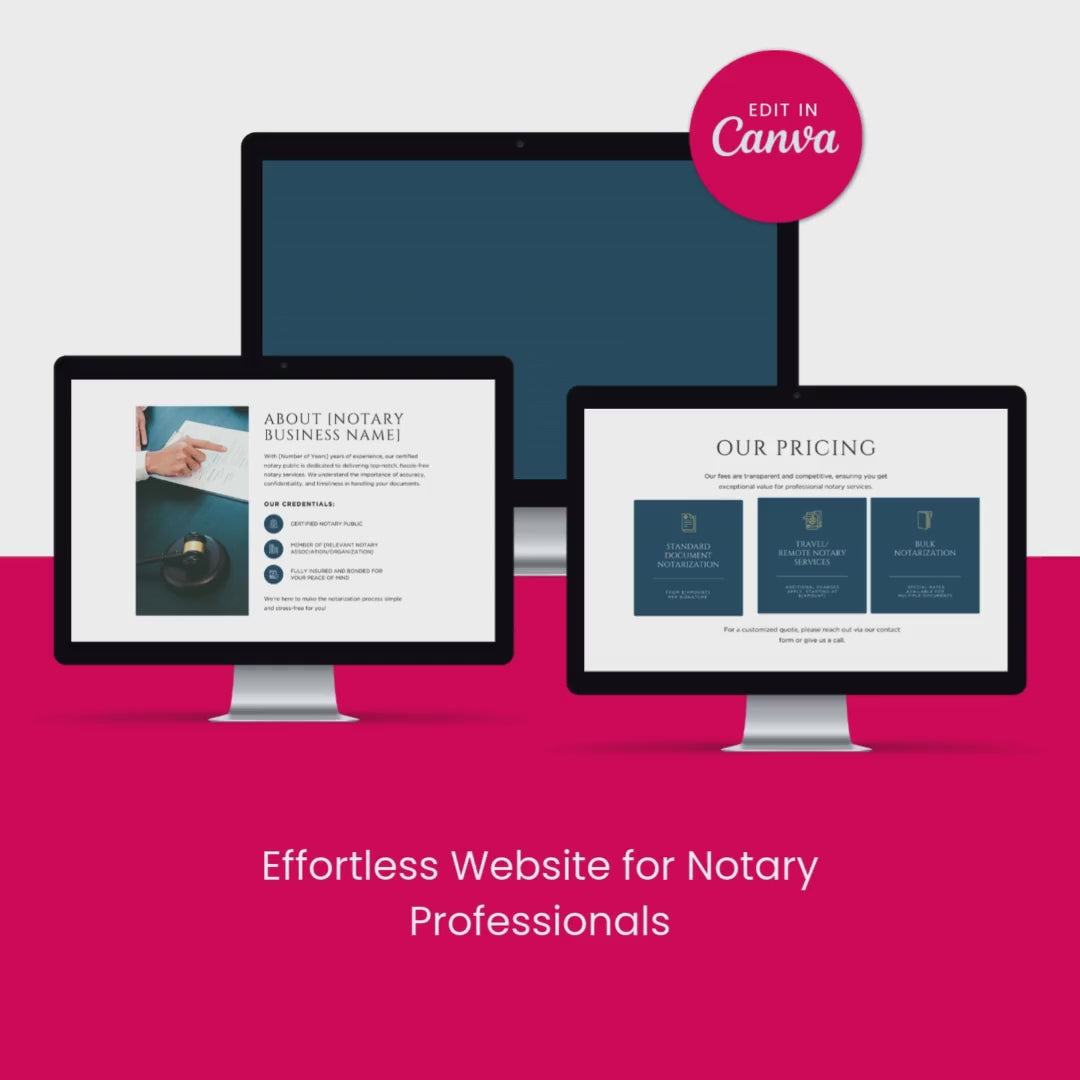 Notary Website Canva Template Video