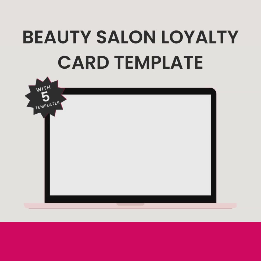 Beauty Boost Business Bundle Beauty Salon Loyalty Card Template
