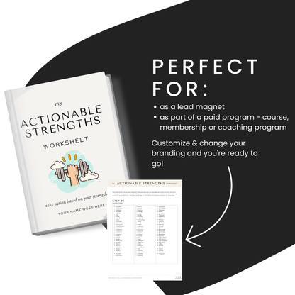 Actionable Strengths Worksheet Perfect For Lead Magnet And Paid Program