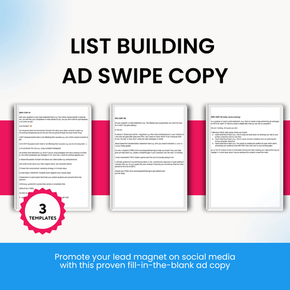 Ad Copy Toolbox List Building Ad Swipe Copy