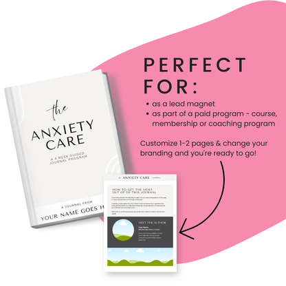 Anxiety Care Journal Perfect for Lead Magnets or Part of a Paid Program