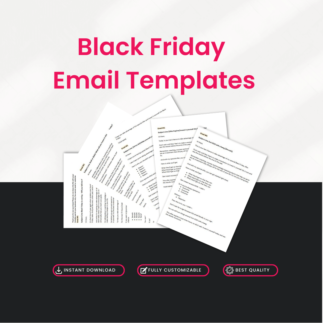 Black Friday Done For You Promo Bundle Email Sequence Templates