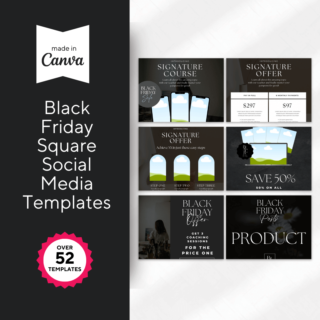 Black Friday Done For You Promo Bundle Square Social Media Templates