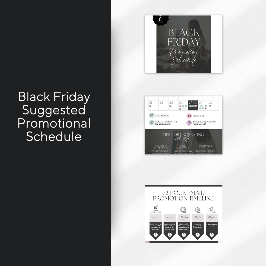 Black Friday Done For You Promo Bundle Suggested Promotional Schedule