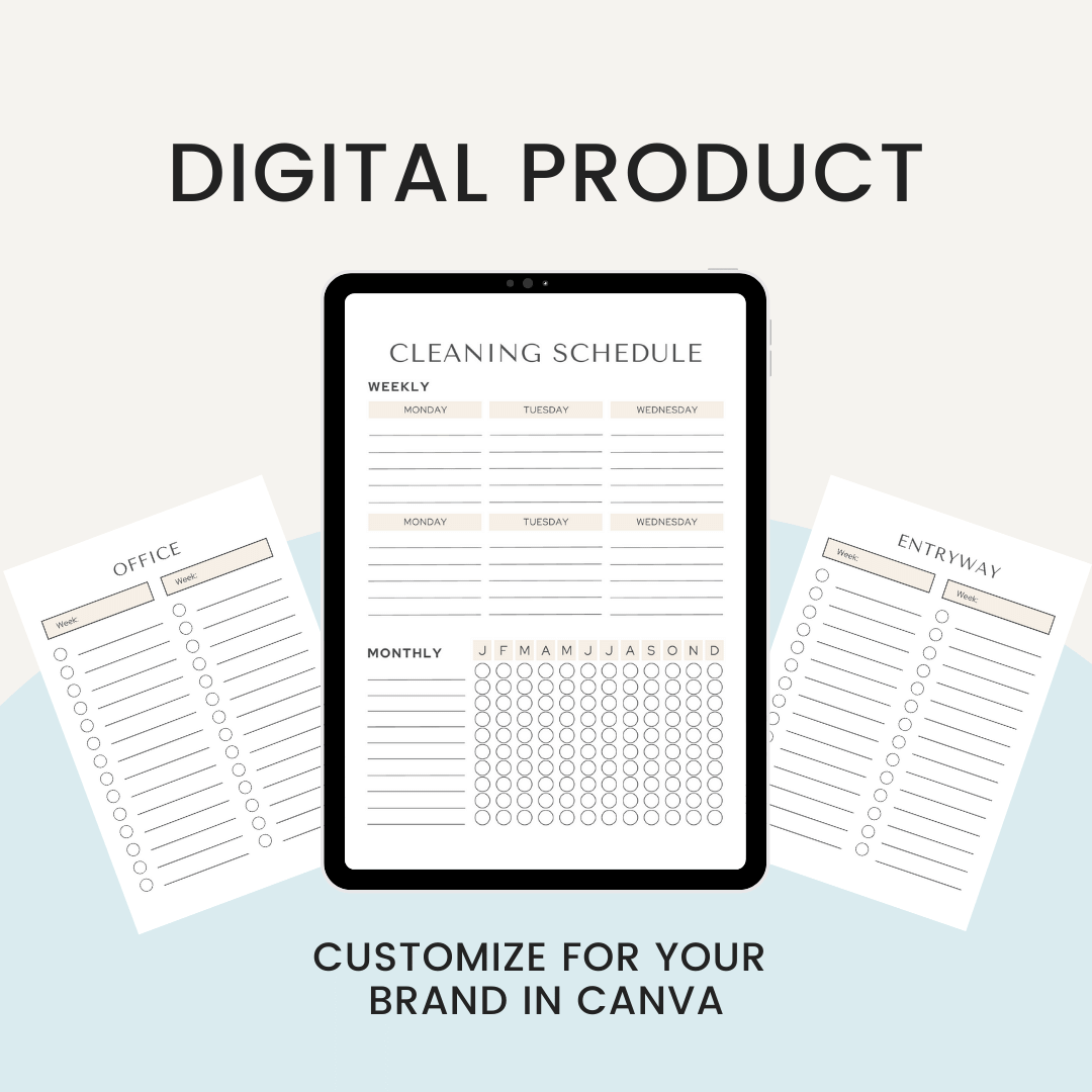 Cleaning_Schedule_Template_Digital_Product _Customize_In_Canva