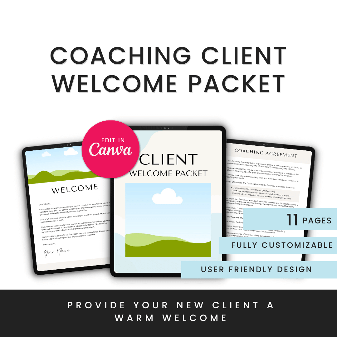 Coaching Client Welcome Packet Product Images