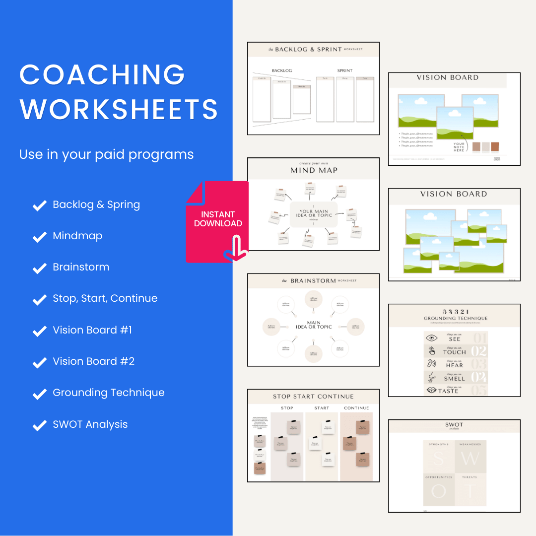 Coaching Worksheets Use In Your Paid Programs