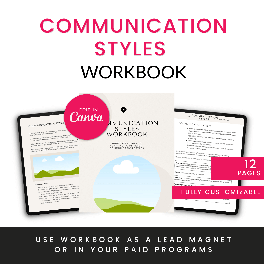 Communication Styles Workbook Perfect For Lead Magnet And Paid Programs