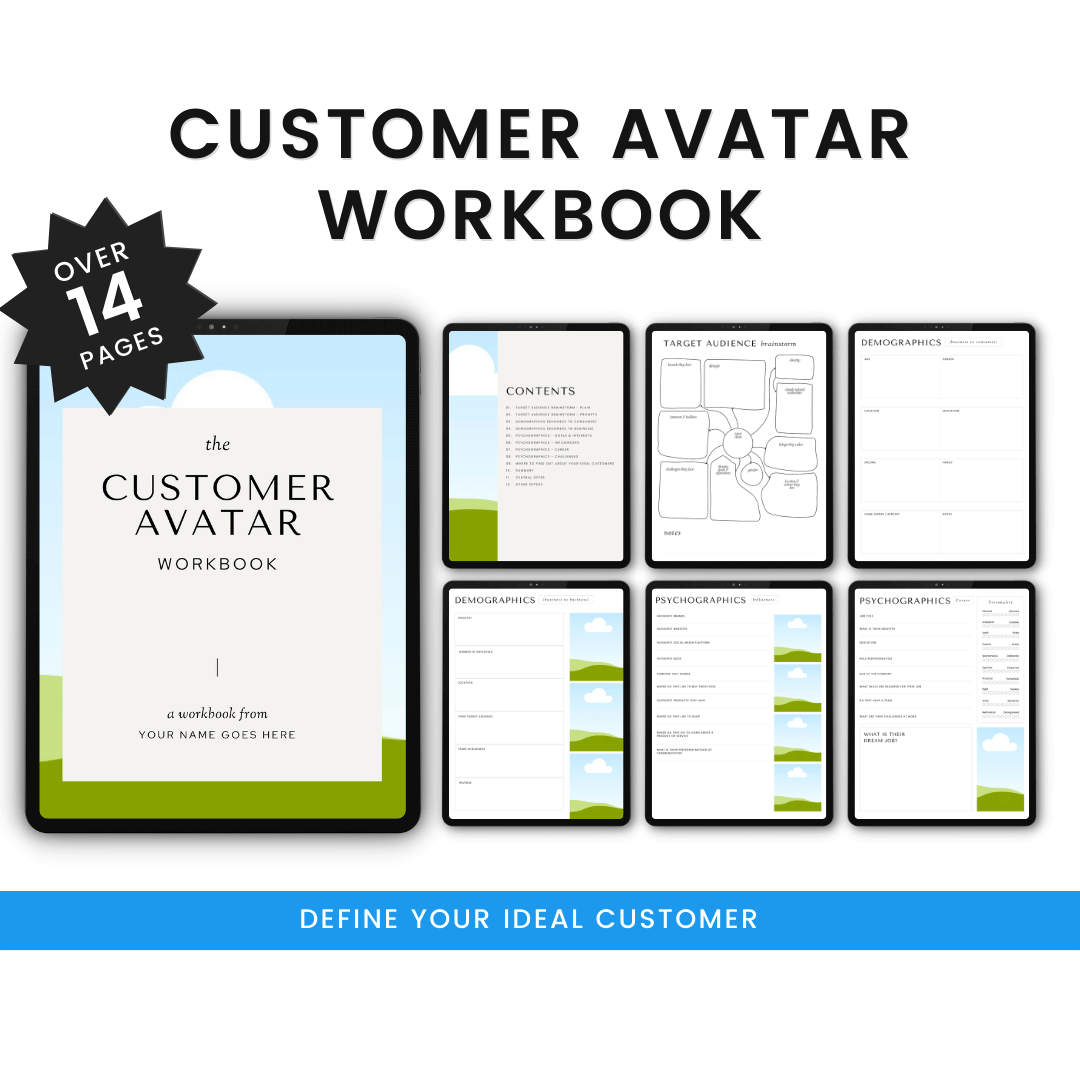 Customer Avatar Workbook Product Images
