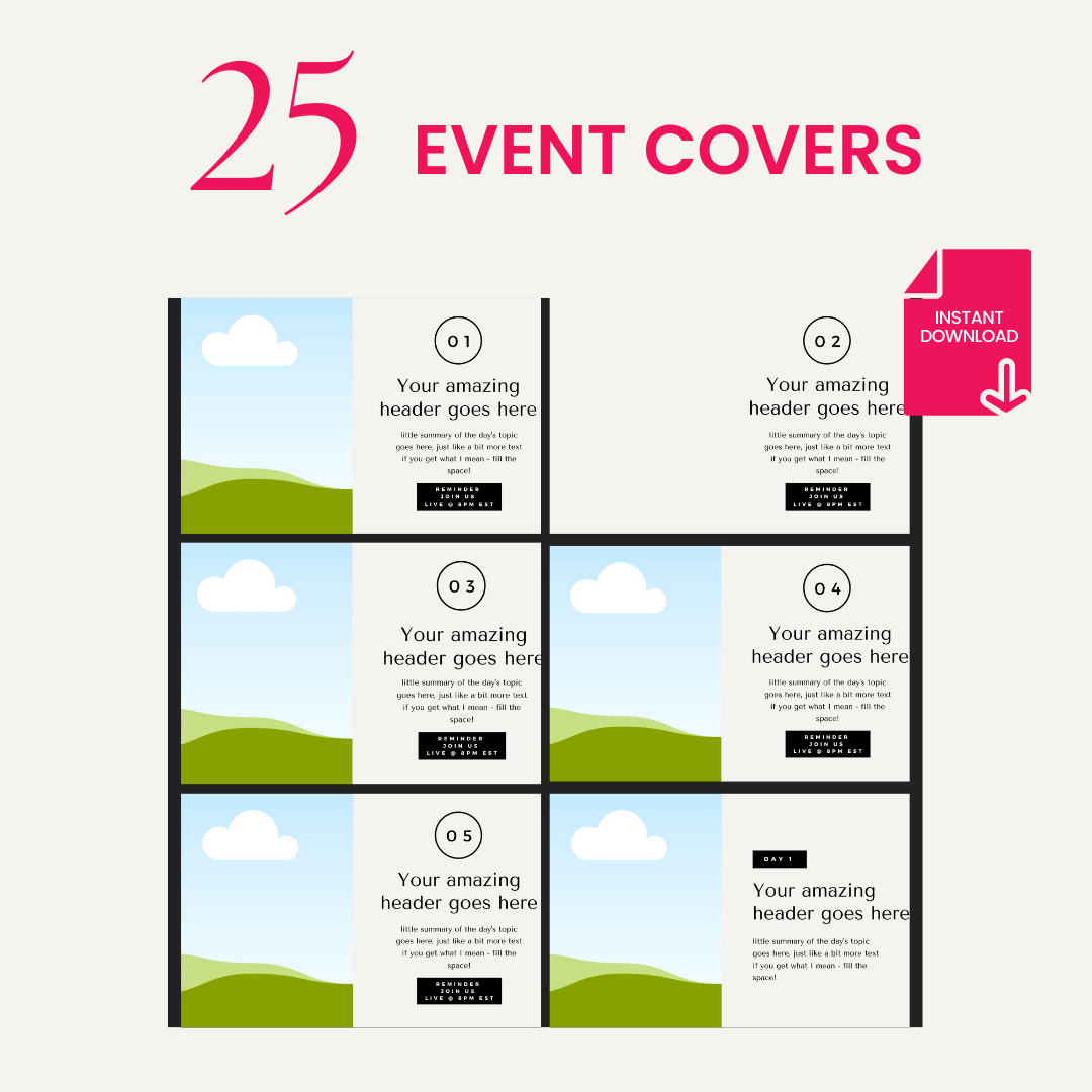 Digital Product Creator Canva Bundle Event Covers