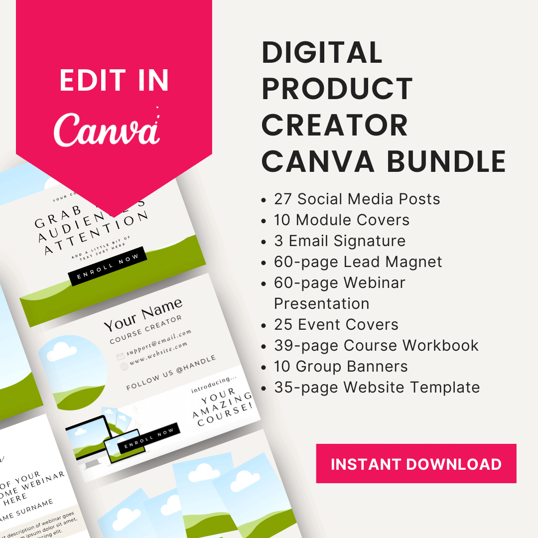 Digital Product Creator Canva Bundle Product Images