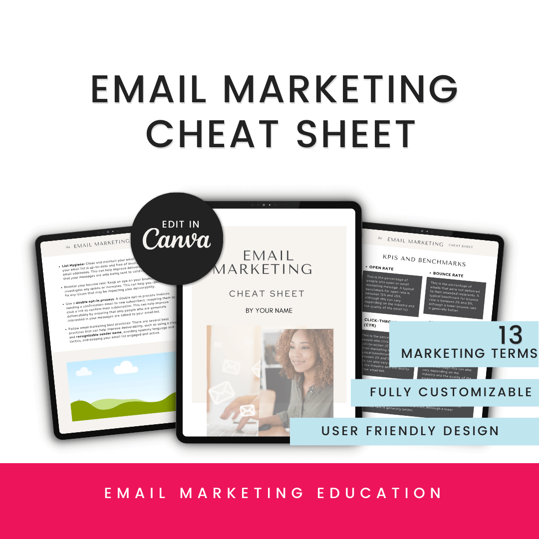 Email Marketing Cheat Sheet Product Images