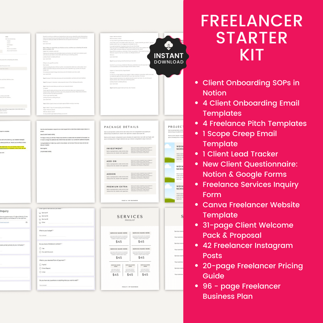 Freelancer Starter Kit Product Images