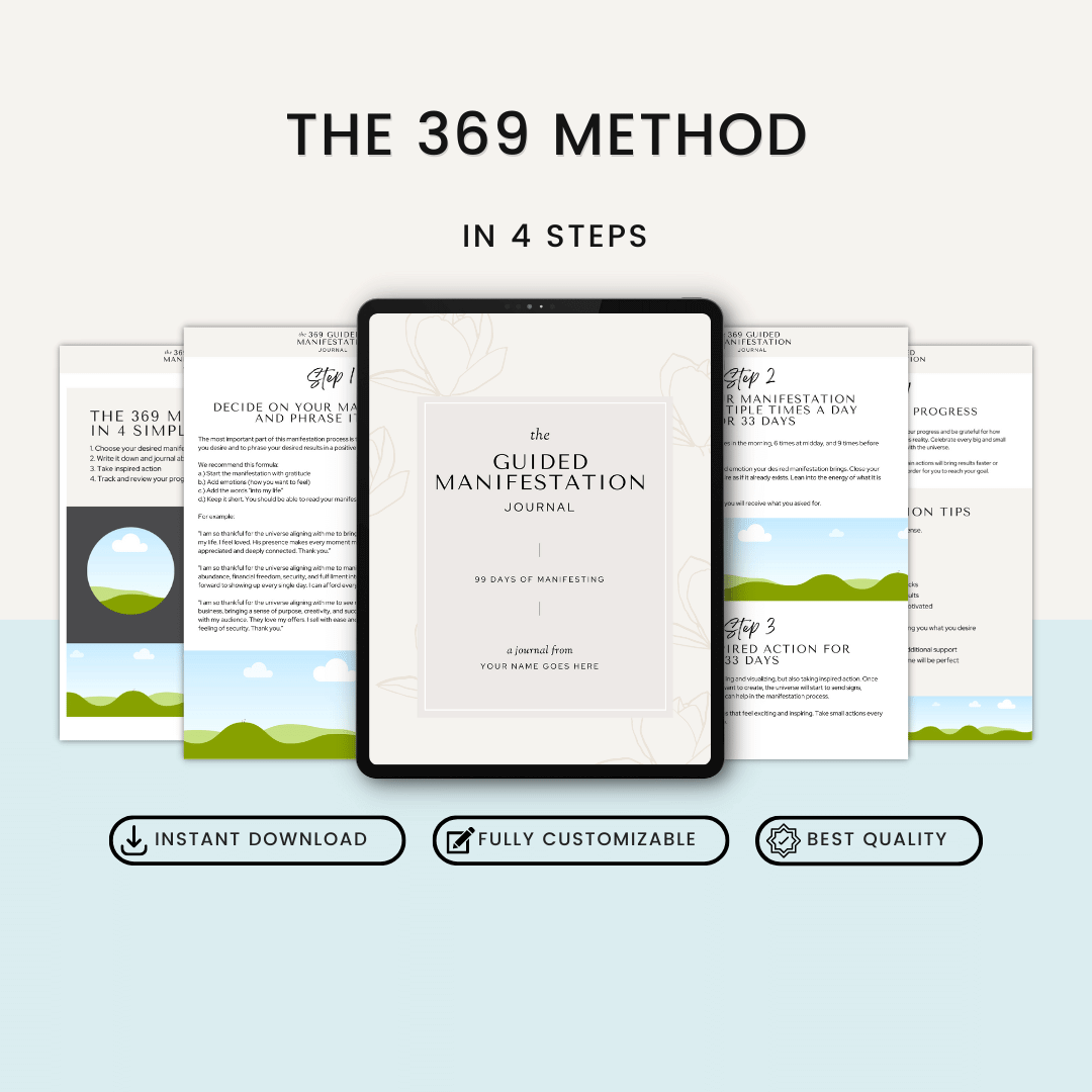 Guided Manifestation Journal The 369 Method In 4 Steps