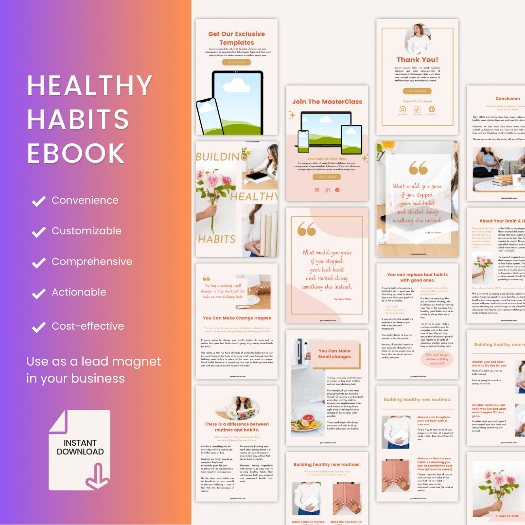 Healthy Habits eBook Use As A Lead Magnet In Your Business