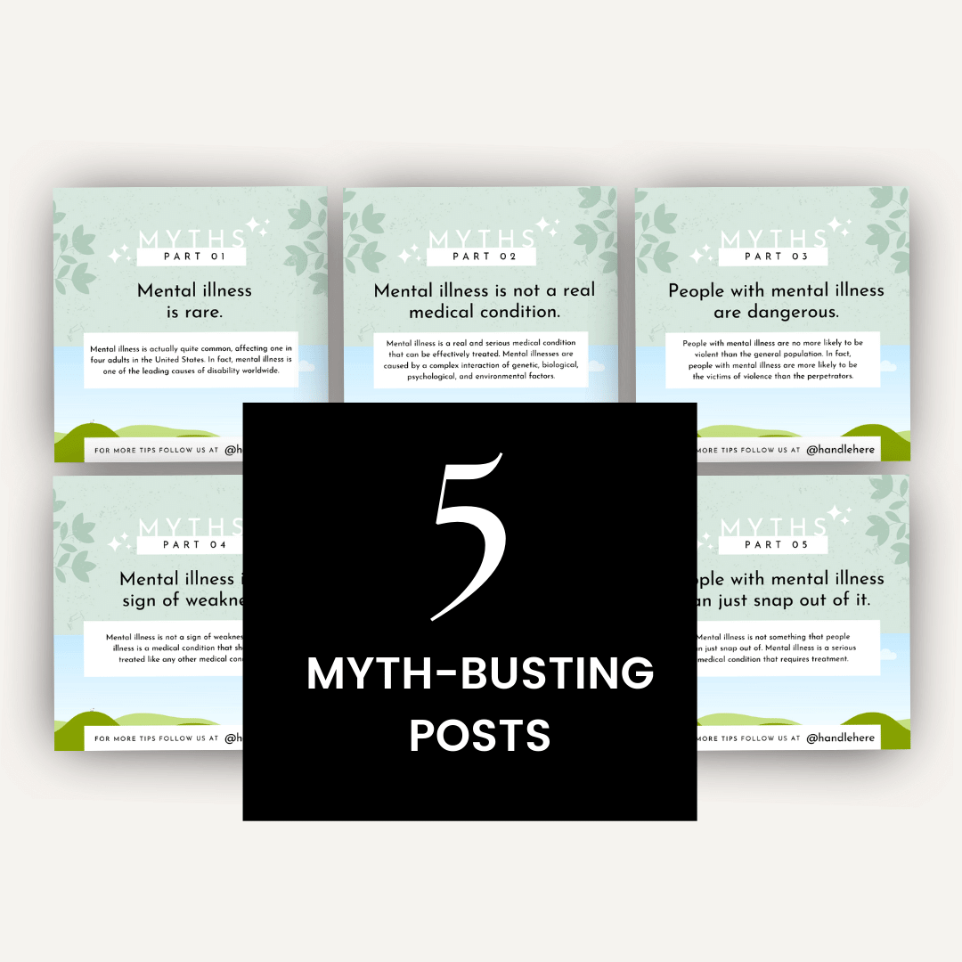 Mental Health Social Media Bundle 5 Myth Busting Posts
