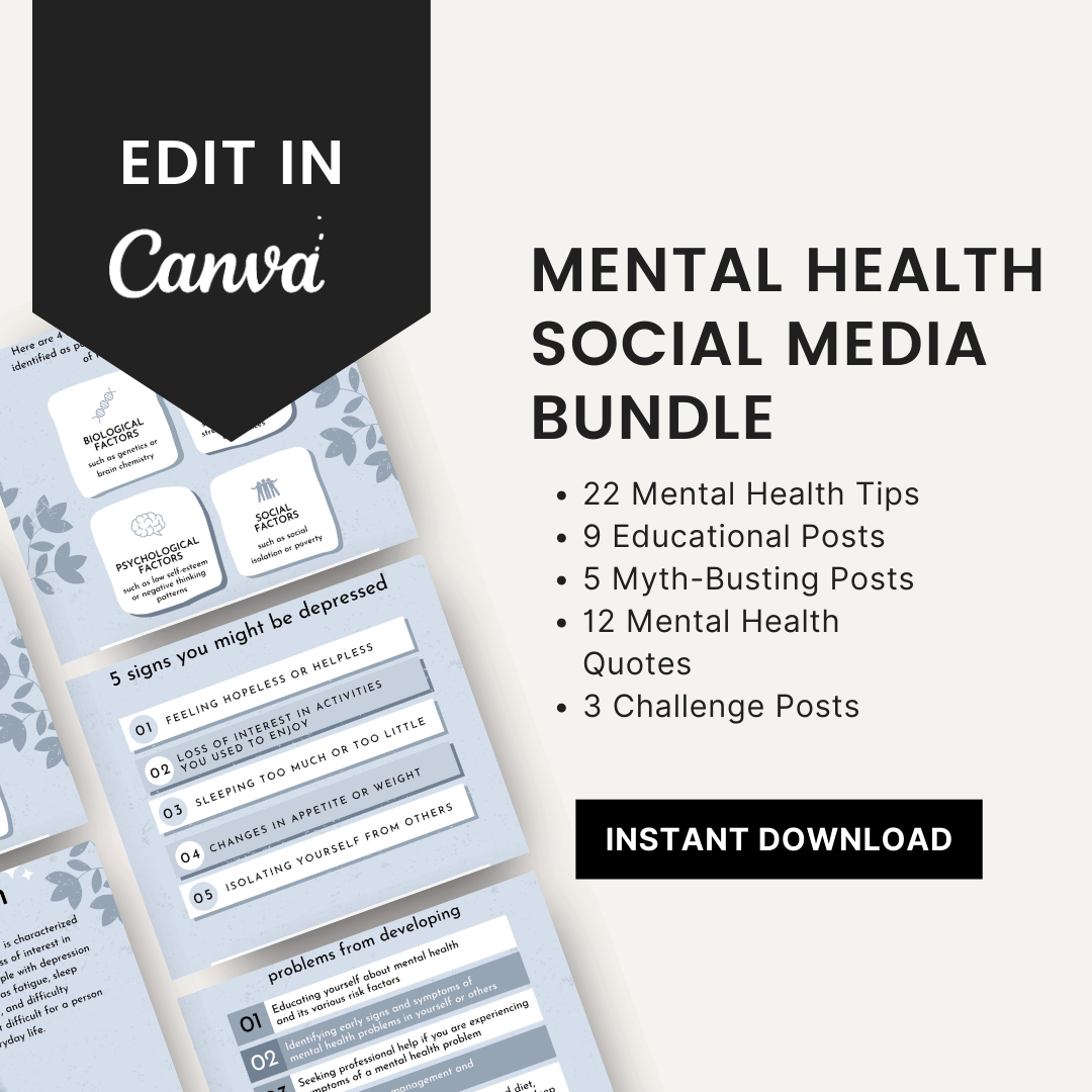 Mental Health Social Media Bundle Product Images