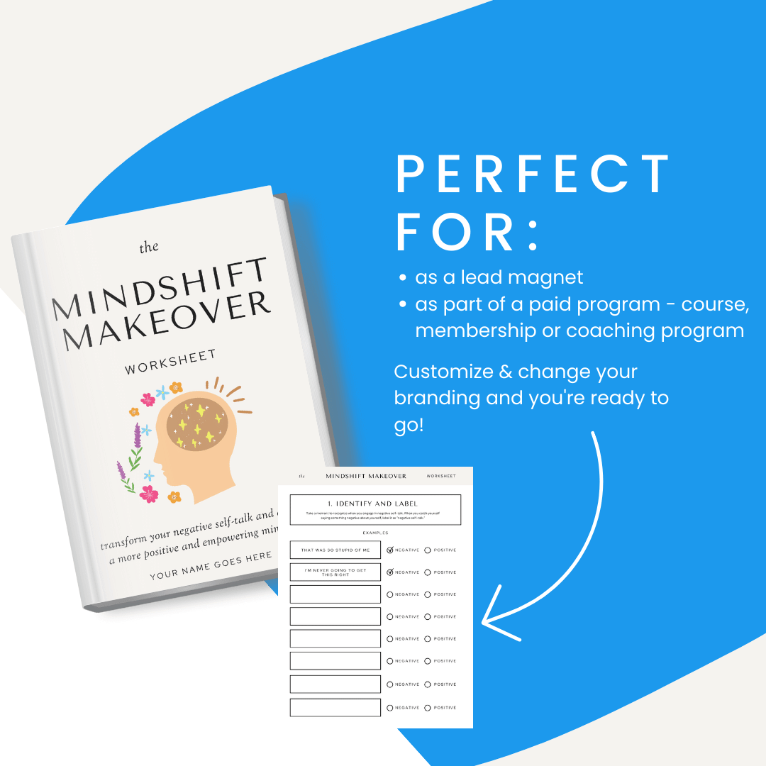 Mindshift Makeover Worksheet Perfect For Lead Magnet And Paid Program