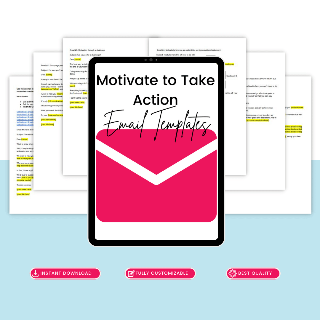 Motivate To Take Action Broadcast Email Templates