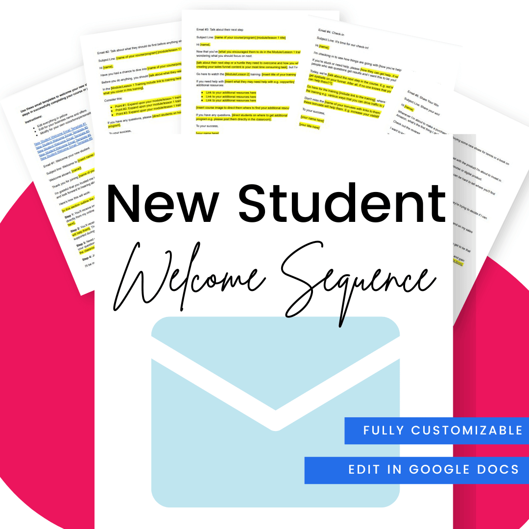 New Student Welcome Sequence