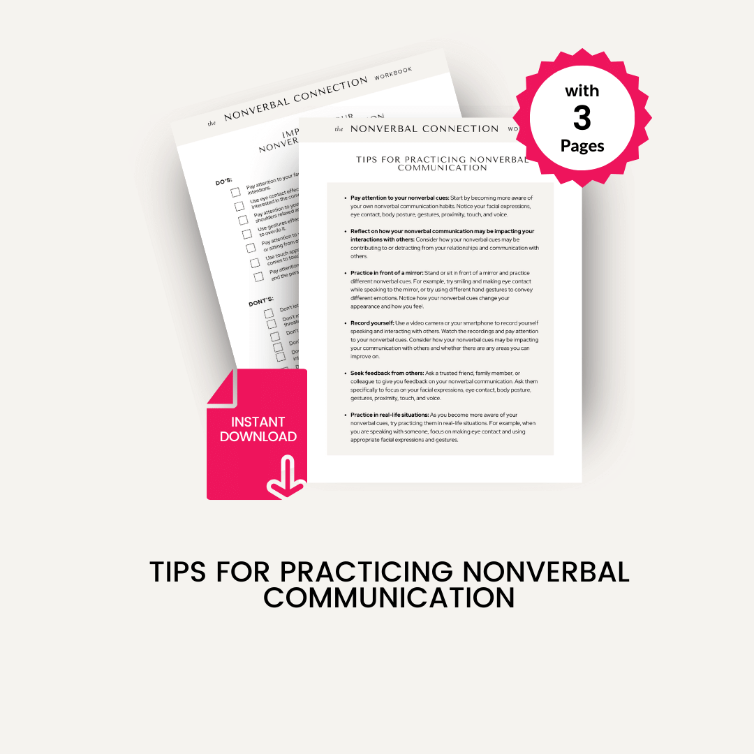 Non Verbal Connection Workbook Tips Do&