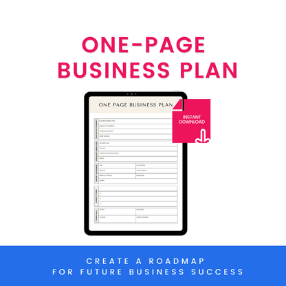 One Page Business Plan Product Image