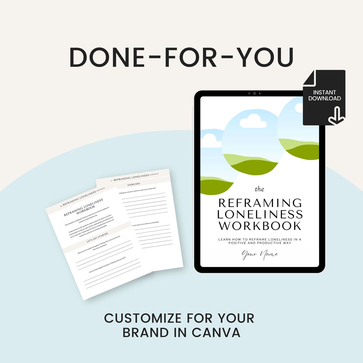 Done for Your Reframing Loneliness Workbook Customize in Canva