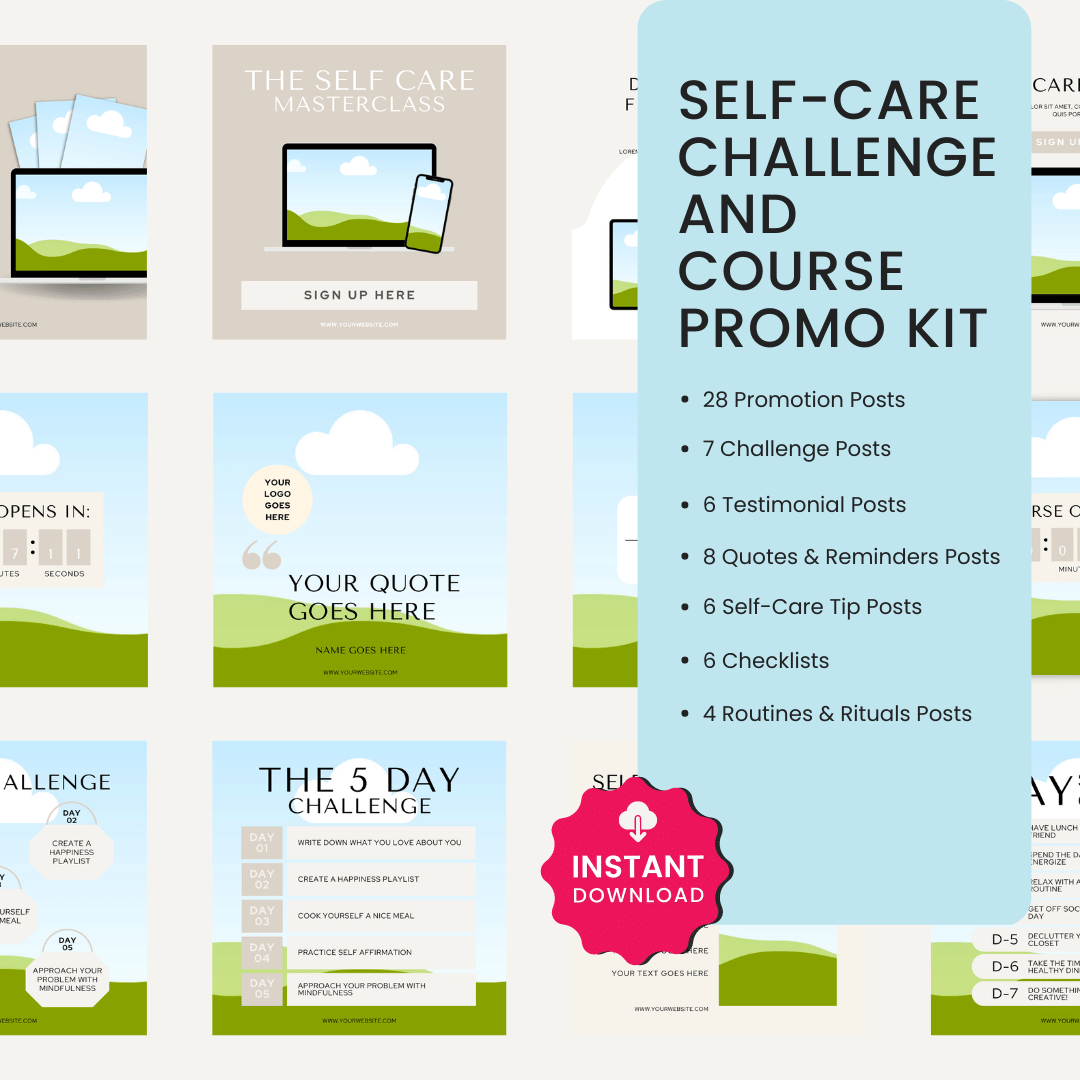 Self Care Challenge And Course Promo Kit