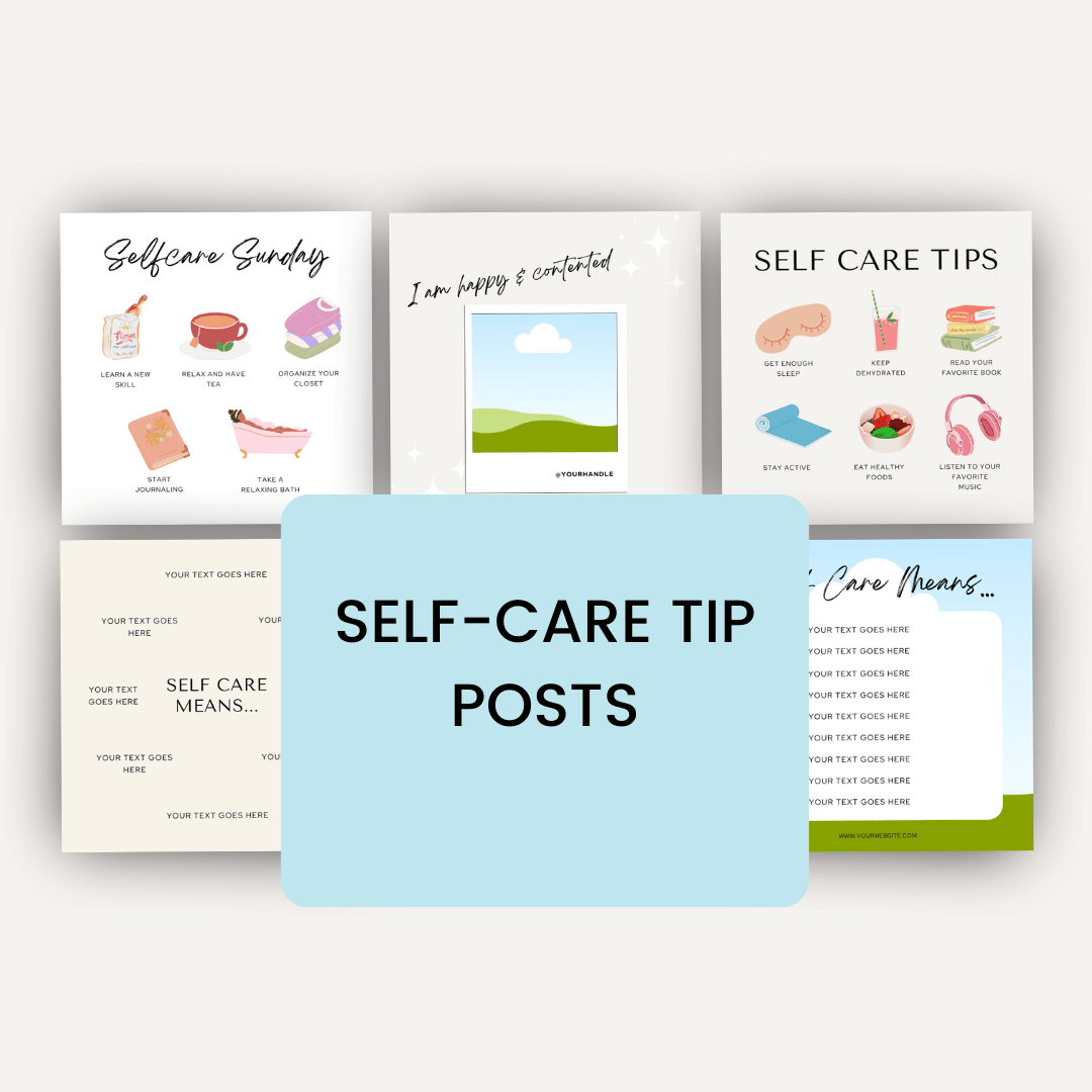 Self Care Challenge And Course Promo Kit Self Care Tip Posts