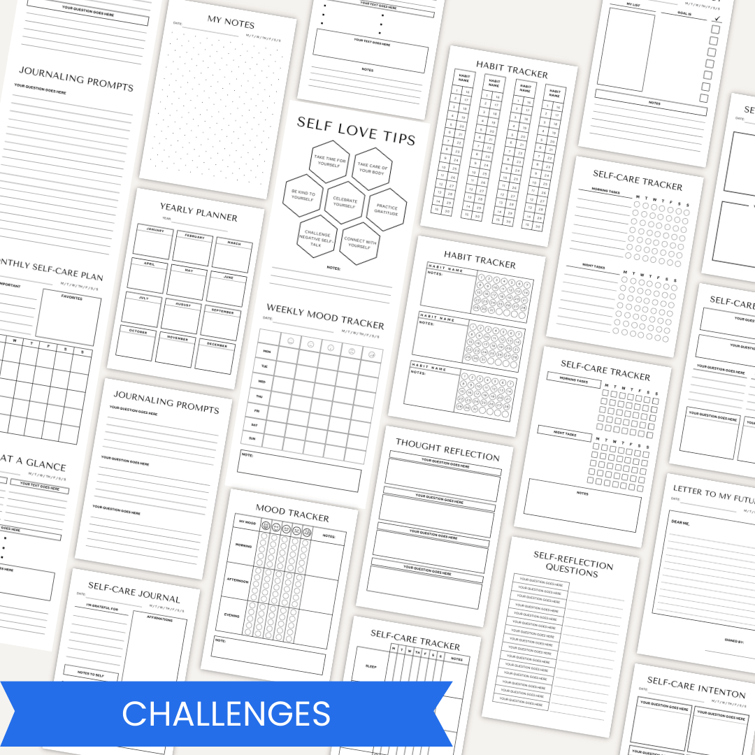 Self Care Journey Planner Challenges