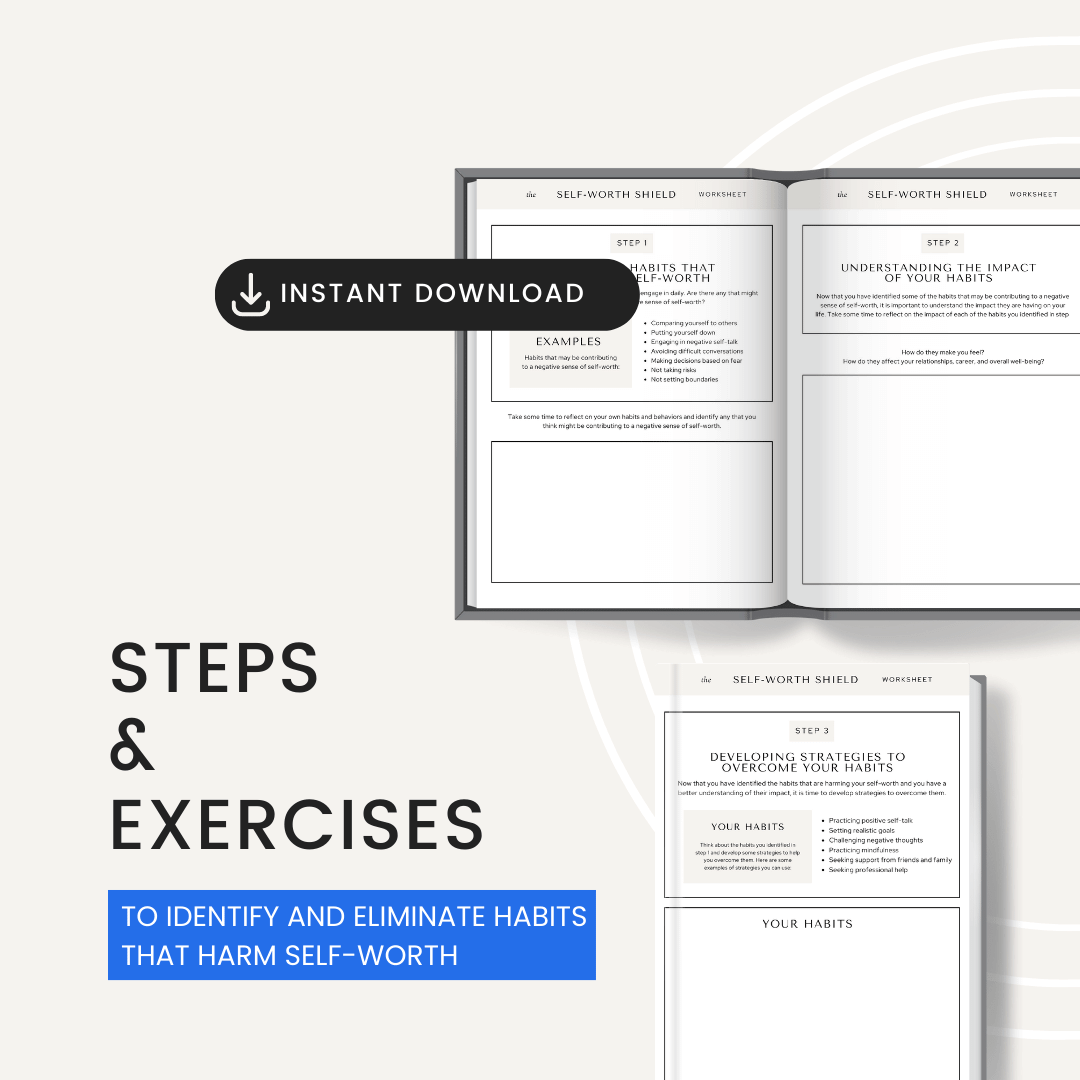 Self Worth Shield Worksheet Steps And Exercises