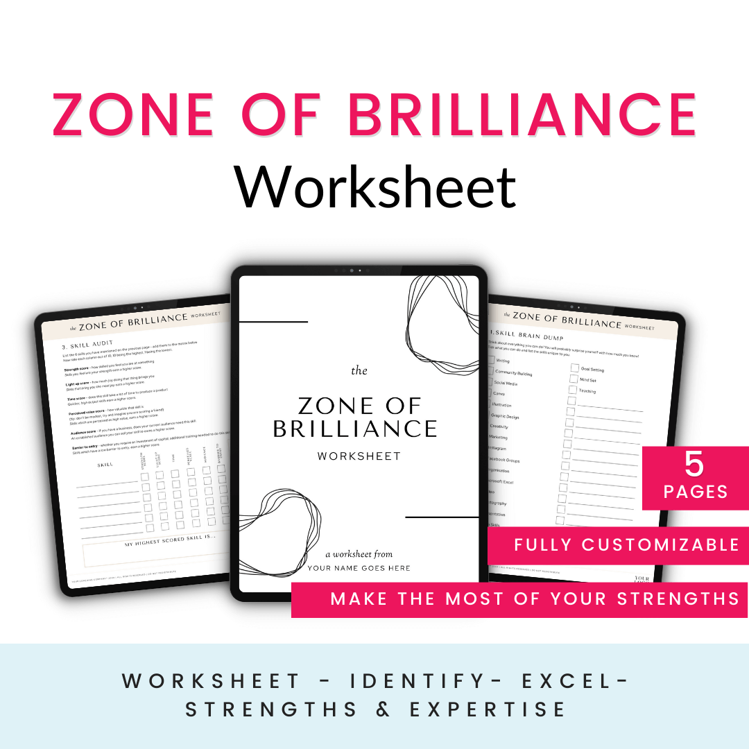 Zone Of Brilliance Worksheet Product Images